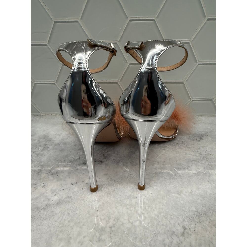 Gianvito Rossi - Marabou Metallic Feather Sandals - EU 37 - Picture 8 of 9